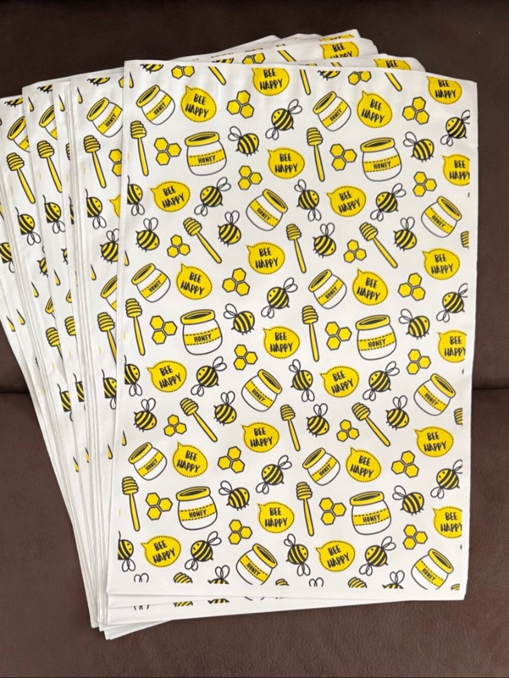 Bee Happy Honey Bee Poly Mailers 10x13 – Set of 20, New
